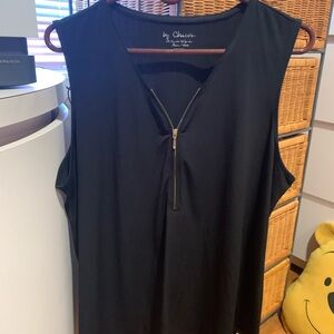 Chicos black tank zipper down front